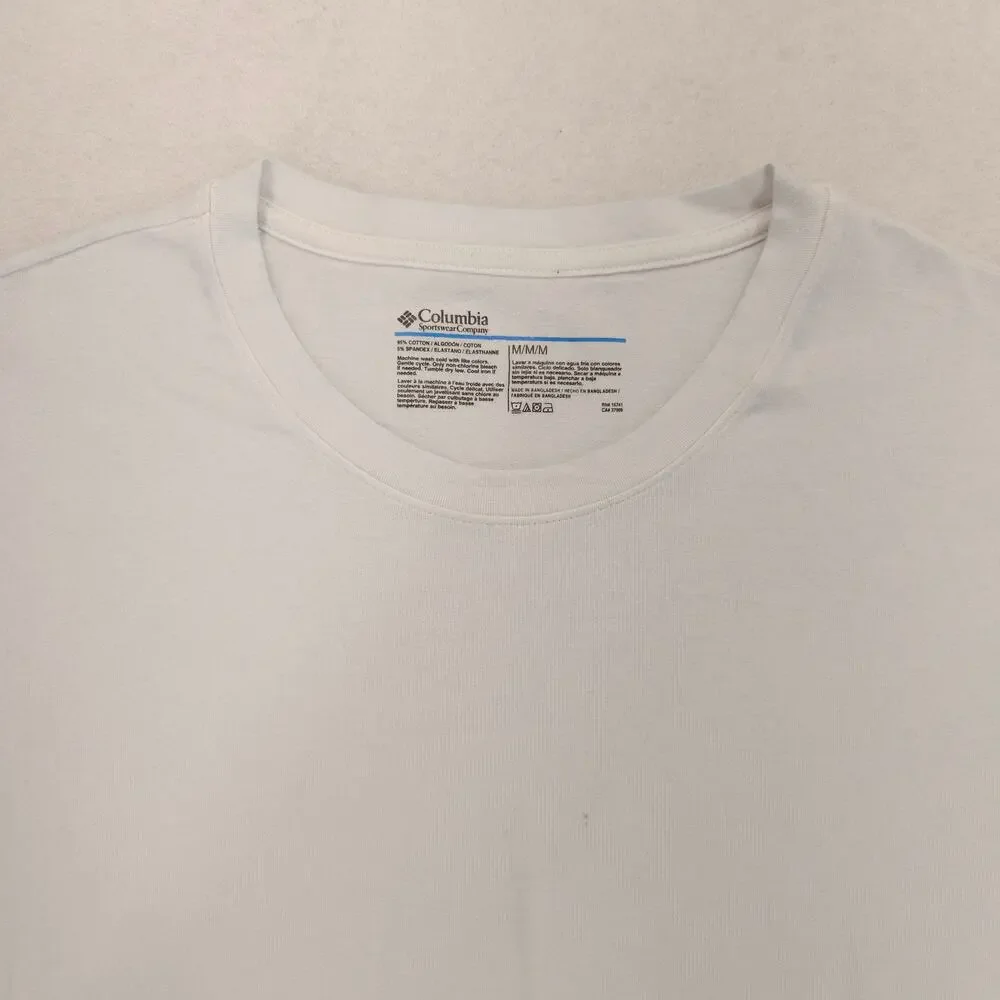 Columbia Casual Short Sleeve Crew Neck Graphic T Shirt Mens Size M Blue